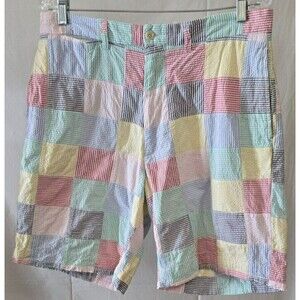 Polo Golf Ralph Lauren Size 32 Patchwork Seersucker Preppy Pastel
